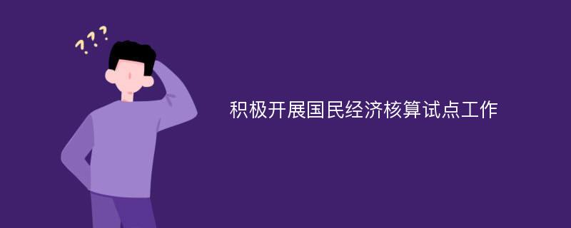 积极开展国民经济核算试点工作