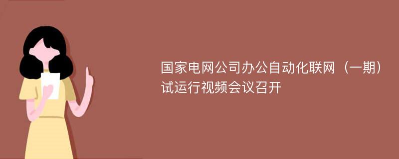 国家电网公司办公自动化联网（一期）试运行视频会议召开