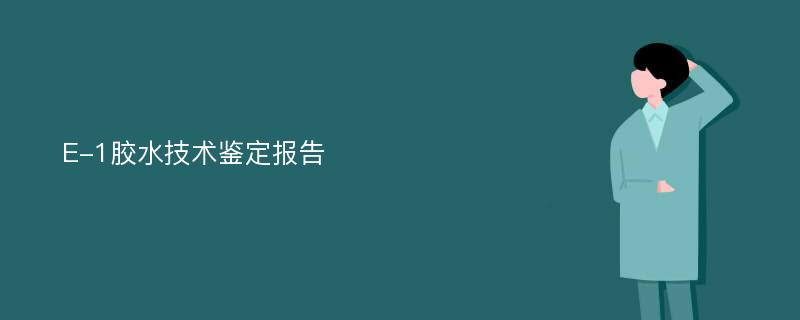 E-1胶水技术鉴定报告