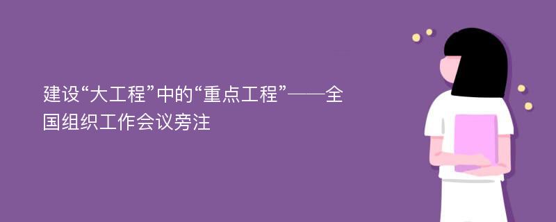 建设“大工程”中的“重点工程”──全国组织工作会议旁注