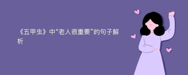 《五甲虫》中“老人很重要”的句子解析