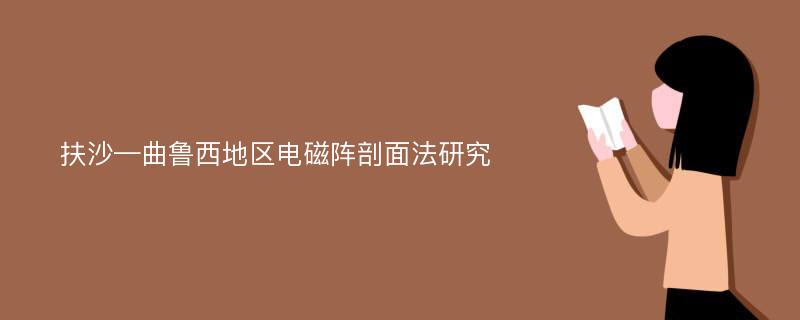 扶沙—曲鲁西地区电磁阵剖面法研究