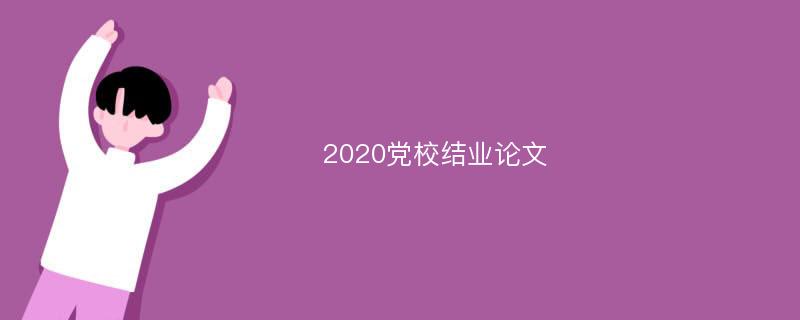 2020党校结业论文