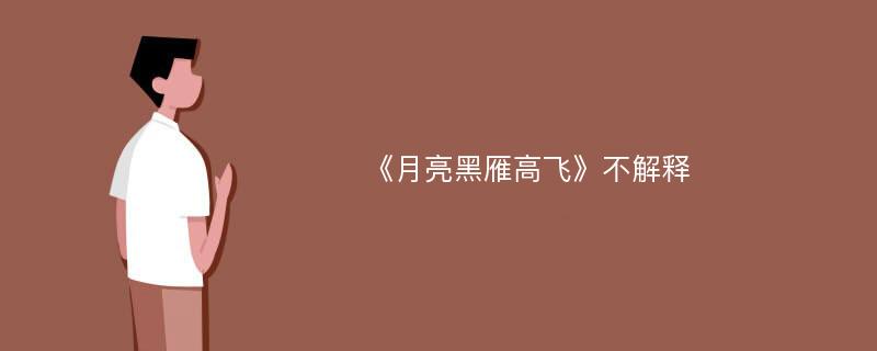 《月亮黑雁高飞》不解释