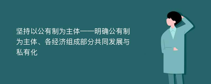 坚持以公有制为主体——明确公有制为主体、各经济组成部分共同发展与私有化