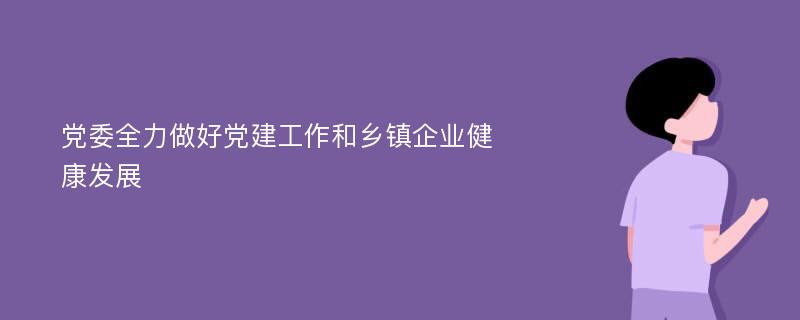 党委全力做好党建工作和乡镇企业健康发展