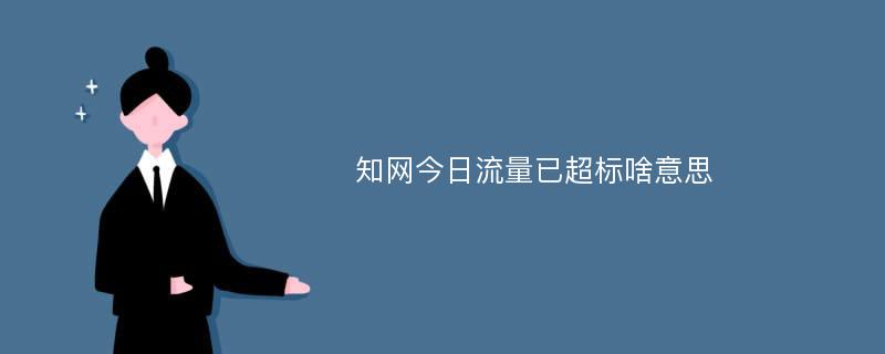 知网今日流量已超标啥意思