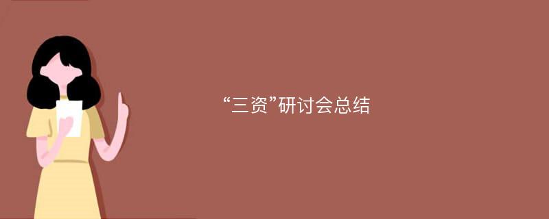 “三资”研讨会总结