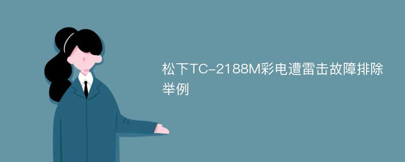 松下TC-2188M彩电遭雷击故障排除举例