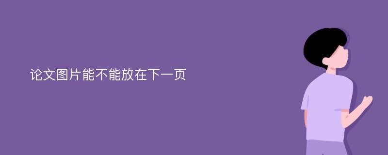 论文图片能不能放在下一页