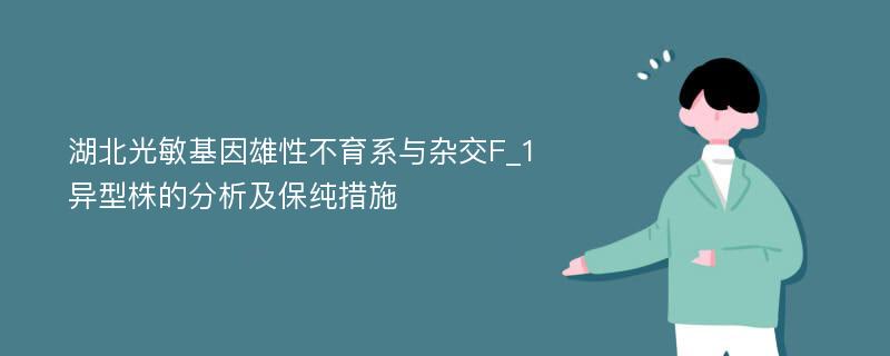 湖北光敏基因雄性不育系与杂交F_1异型株的分析及保纯措施