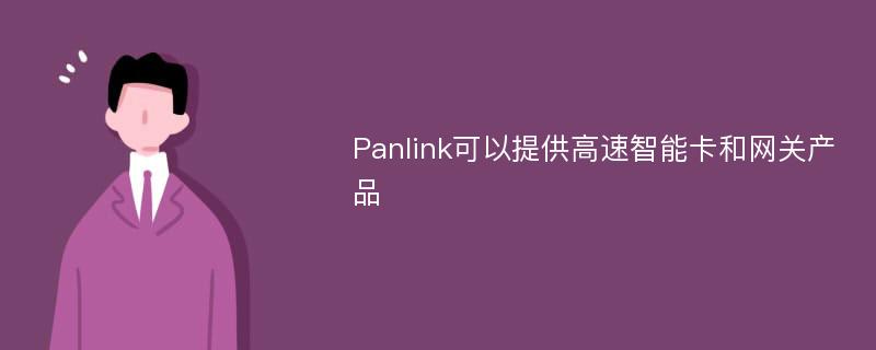 Panlink可以提供高速智能卡和网关产品