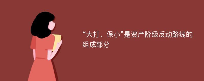 “大打、保小”是资产阶级反动路线的组成部分